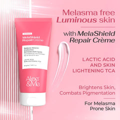 Aloe&Me MelaShield Repair Crème tube with Lactic Acid and TCA, for melasma-prone skin