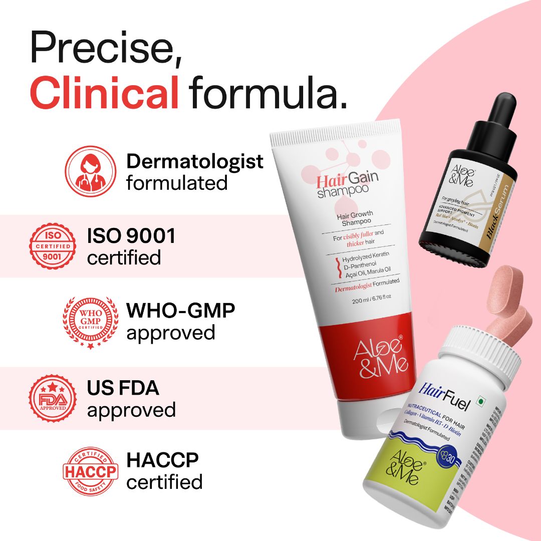 Advanced Daily Anti-Grey Kit with Black Serum & Hairfuel | Complete Premature Greying Care System