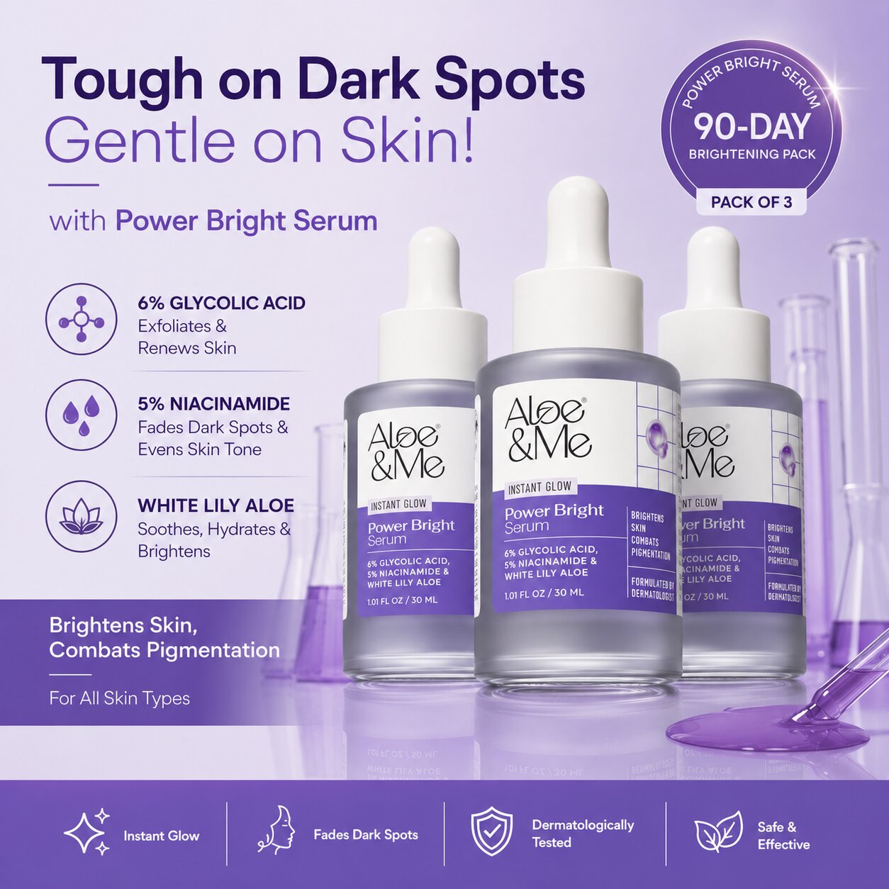 Power Bright Serum – 90-Day Brightening Pack
