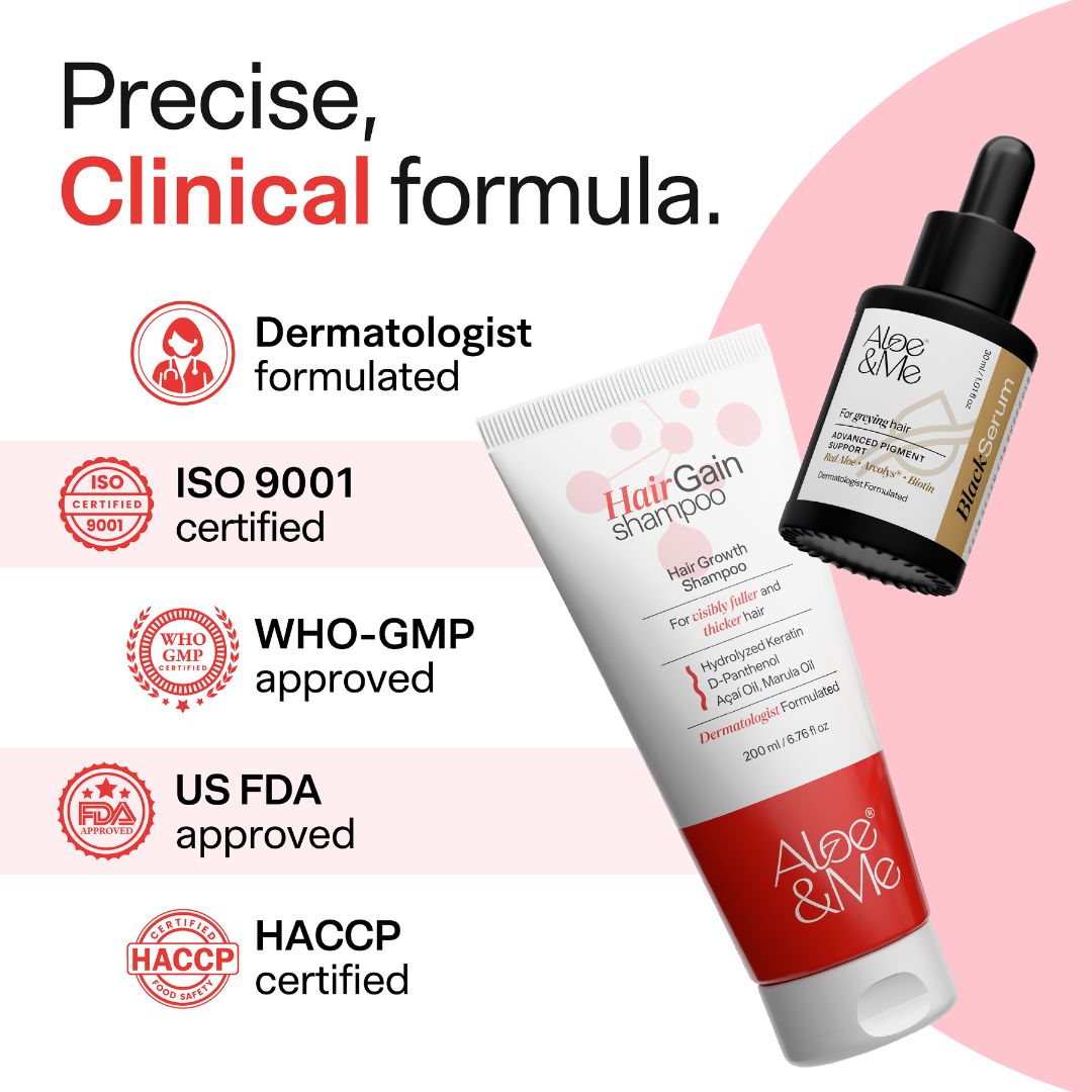 Daily Anti-Grey Hair Kit with Black Serum | Premature Greying Care Routine