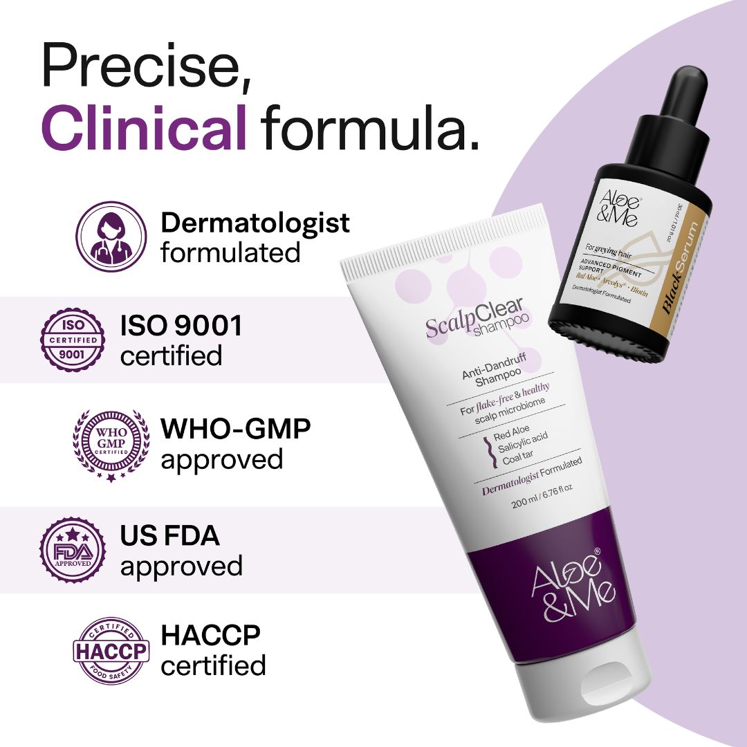 Oil Control Anti-Grey Hair Kit with Black Serum | Oily Scalp Premature Greying Care
