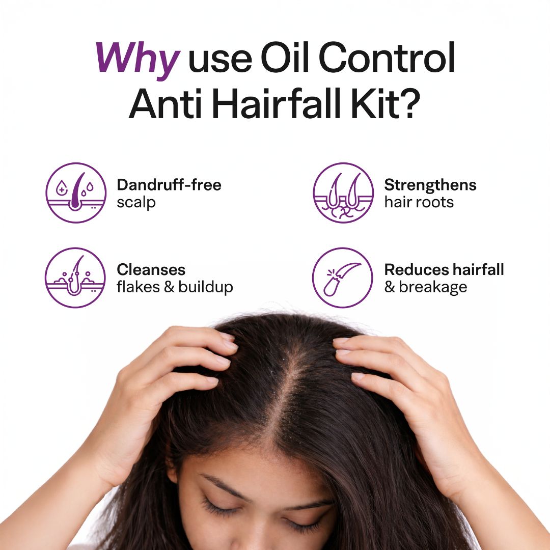 Oil Control Hairfall Kit for Oily Scalp | Hair Fall Treatment Routine