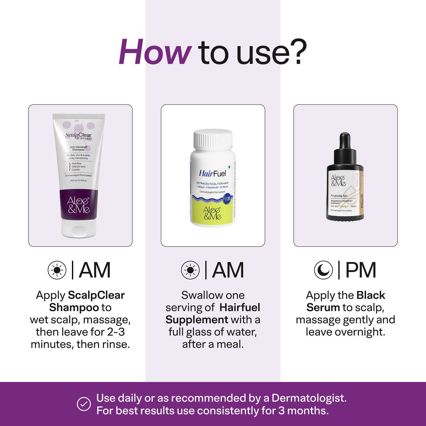 Advanced Oil Control Anti-Grey Kit with Black Serum & Hairfuel | Complete Premature Greying Care System
